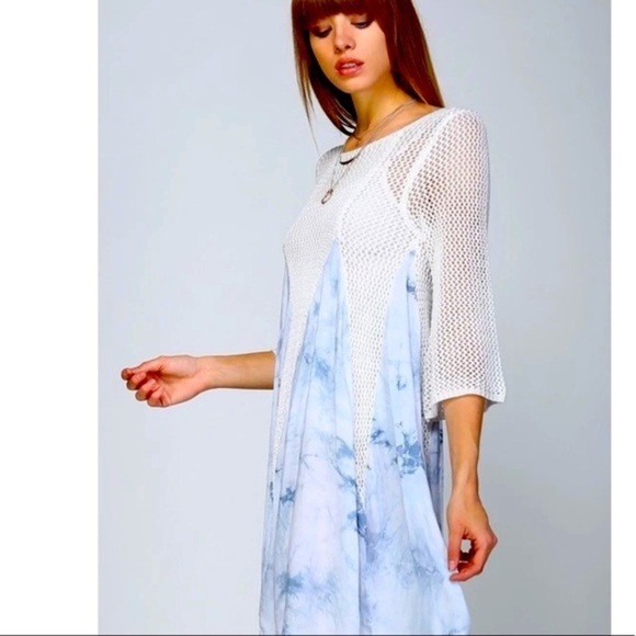 Entro -Tie Dye Panel A-Line Dress with Cro… - Picture 2 of 5